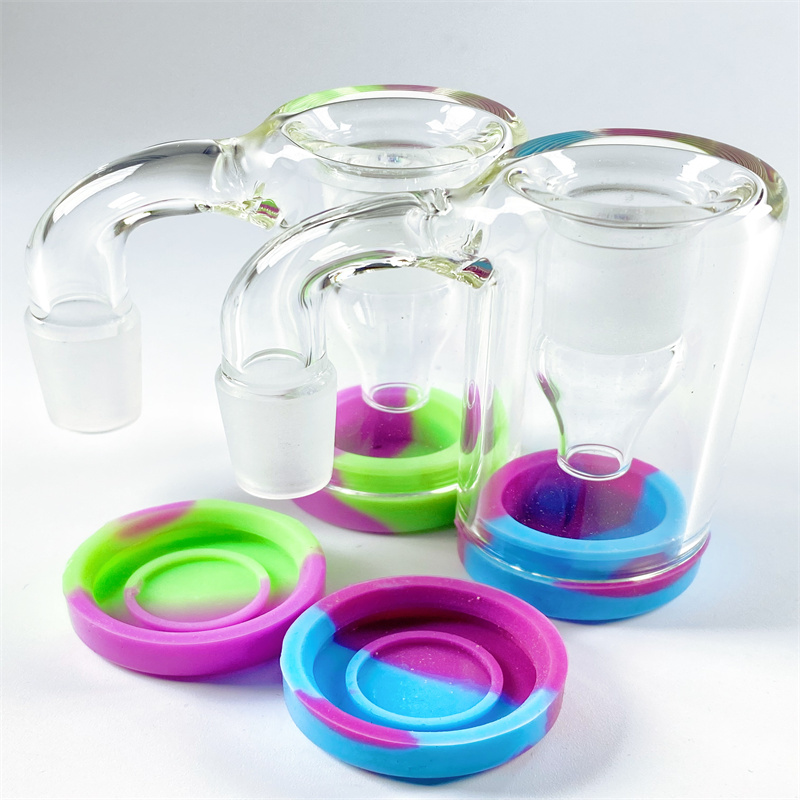

14mm External silicone hookah smoke collector Pipe mouthpiece Glass water bong with smoke oil box Accessories