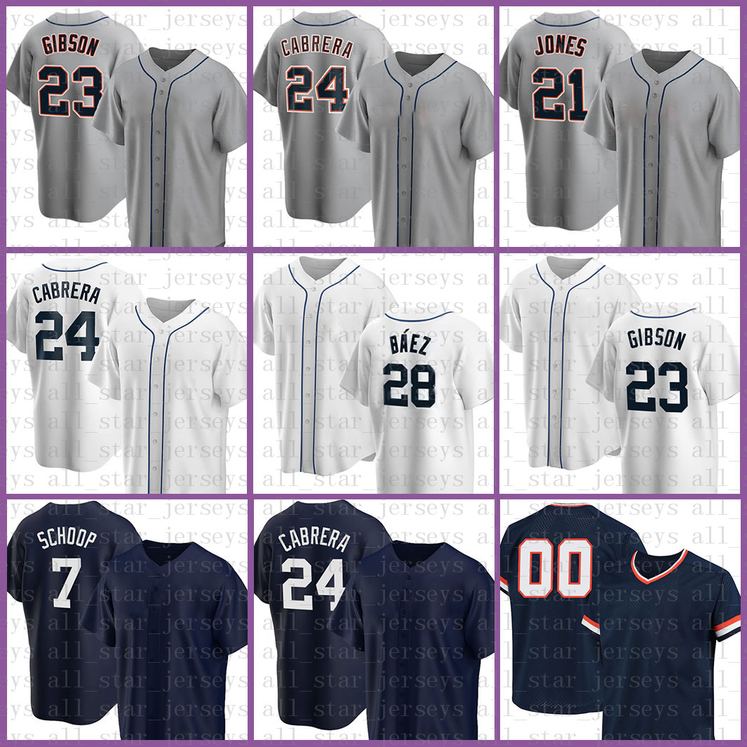 

Detroit Baseball Jersey Javier Baez Miguel Cabrera Kirk Gibson Tucker Barnhart Jacoby Jones Dustin Garneau Jake Rogers Jonathan Schoop Eric Haase Zack Short, Mens(laohu)