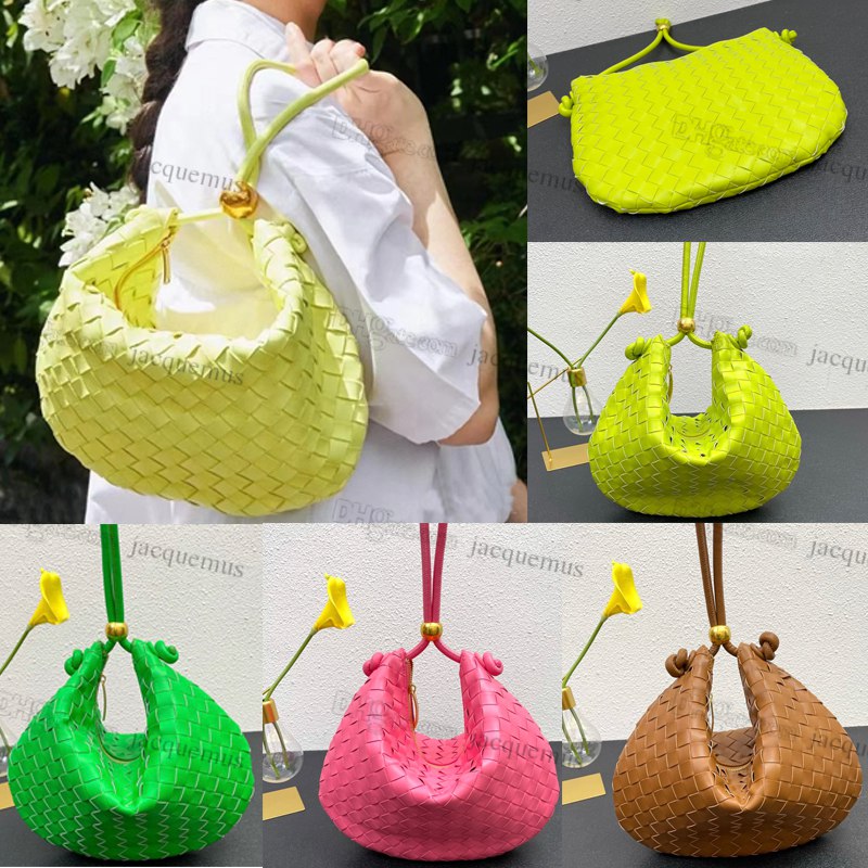 

2022 fashion green yellow womens clutch bag turn weave shoulder classic high quality underarm bags bottegas half moon handbag, I need see other pictures