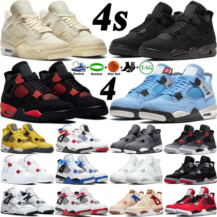 

2022 Men Women Basketball Shoes 4 4s Red Thunder Sail Black Cat White Oreo Pure Money Infrared Zen Master Metallic Purple Cool Grey Cactus Jack Mens Sneakers