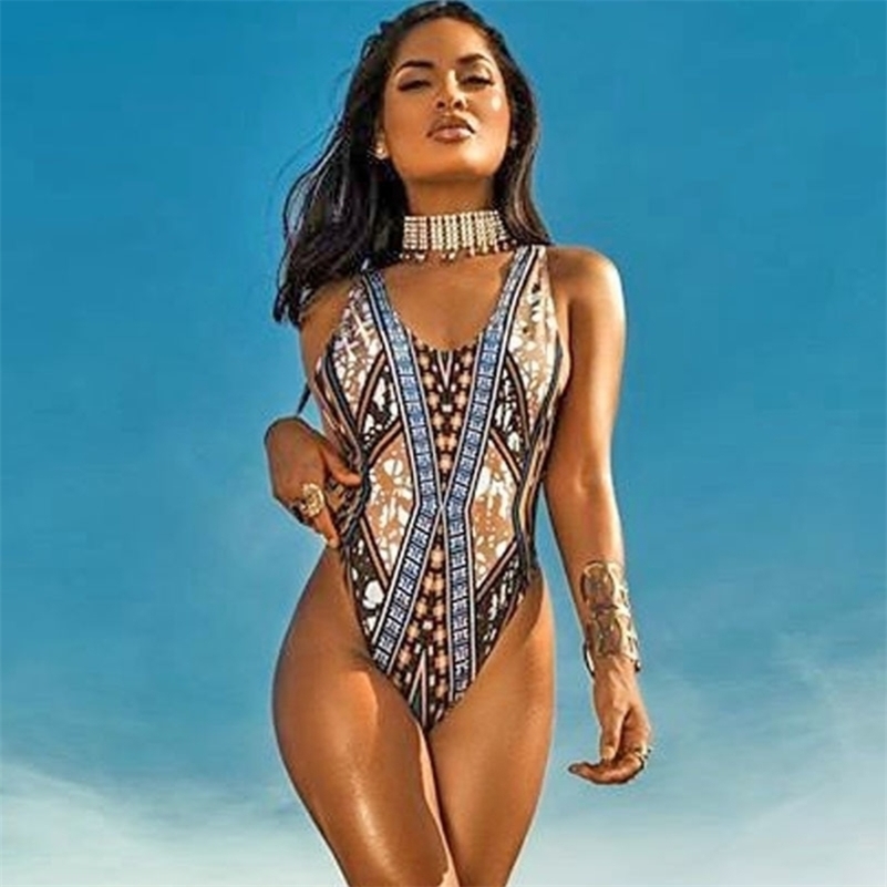 

African Print Retro Monokini Swimsuit Backless Swimwear Maillot Swimsuit Summer Swimming Bodysuit Bathing Suit Y200824, 18084c