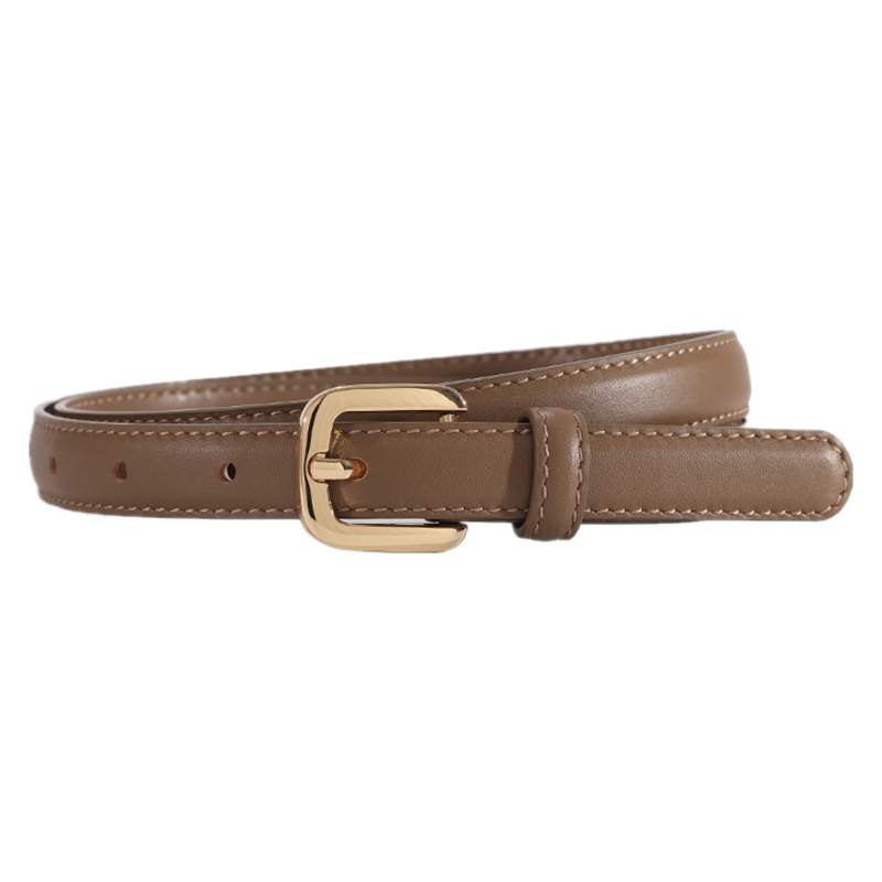 

Belts Retro Small Gold Buckle Head Layer Leather Belt Pin Decoration Female Niche All-Match Fashion Accessories, Black