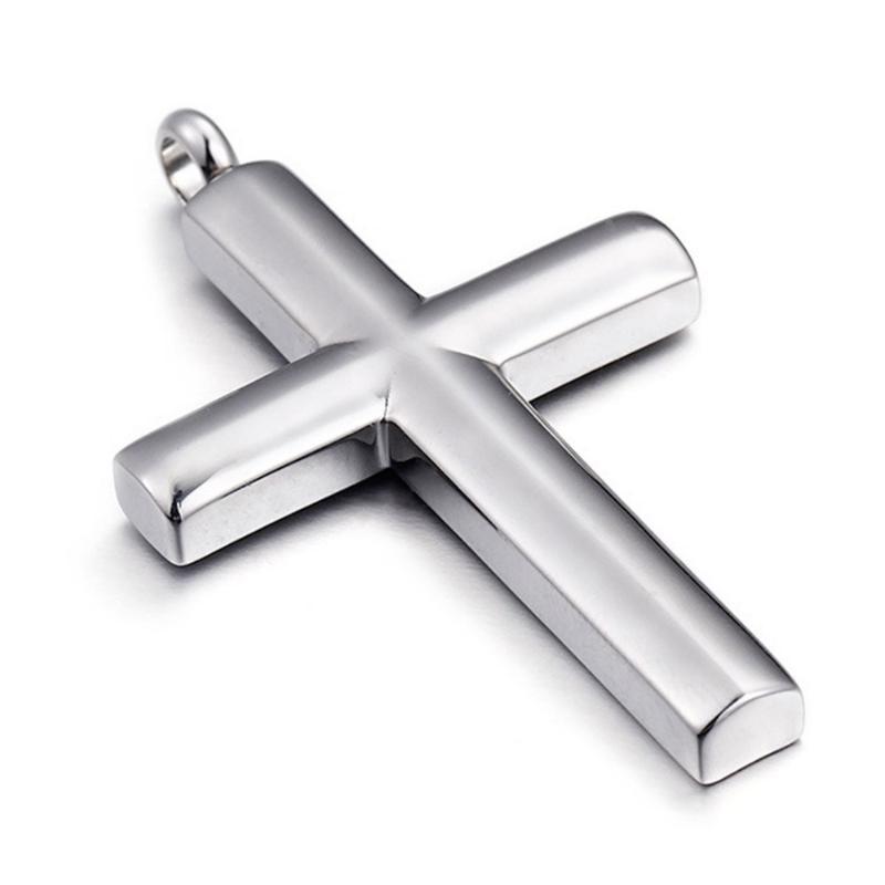 

Pendant Necklaces Christian 316L Stainless Steel Silver Color Cross Crucifix Design Mens Womens Necklace Free Rope Chain 24" 3mm GiftPe
