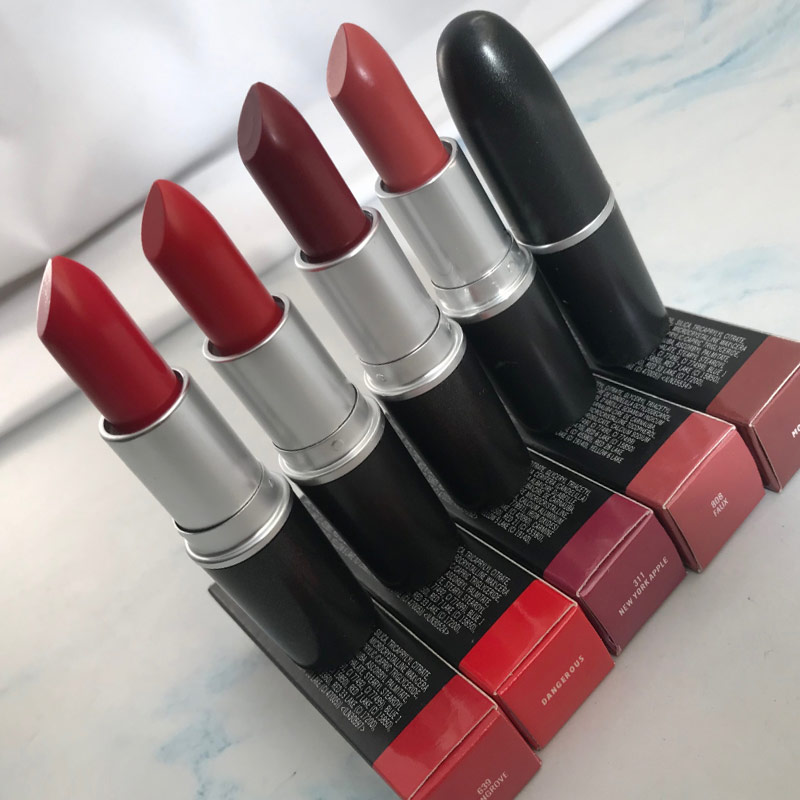Top Quality Brand Makeup Red Matte and Lustre Lipstick Rouge A Levres NET WT./POIDS NET 3g Mocha Twig Chili Lips Cosmetic-image-767981633