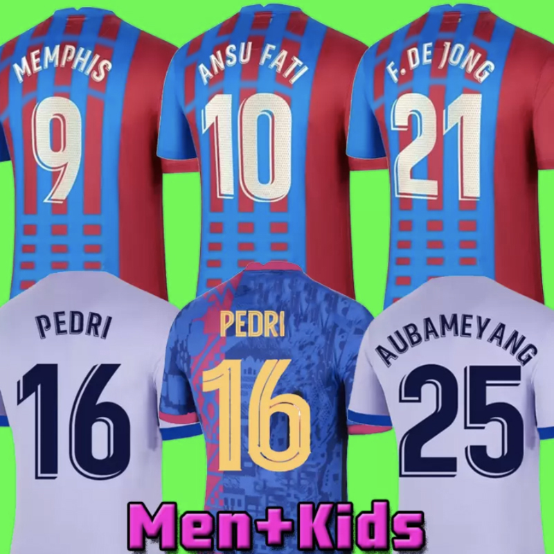 

22 23 soccer jersey 2021 2022 MEMPHIS ANSU FATI football shirt FERRAN PEDRI DE JONG ADAMA camiseta futbol Maillots foot top thailand, 22-23 home