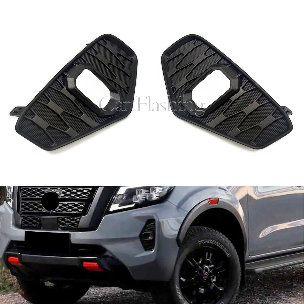 

1 Pair Black Fog Lamp Frame Cover For Nissan NAVARA NP300 2020 2021 2022 Fog Light Cover