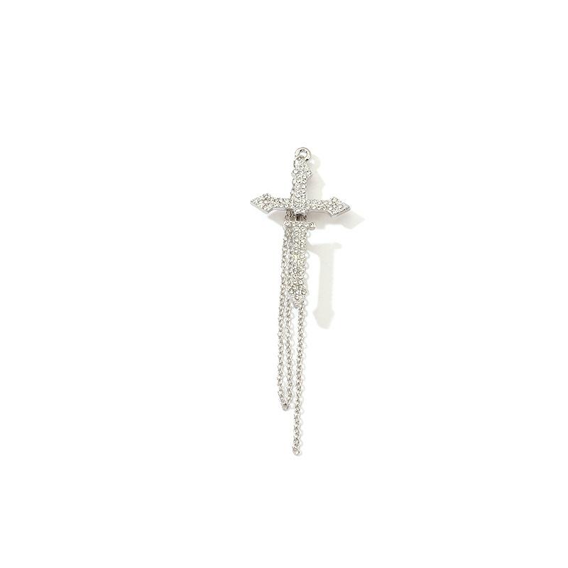 

Dangle & Chandelier Punk Geometric Crystal Cross Earrings Hip Hop Girls Jewelry Accessory Gold Silver Color Chain Drop Earring For Wome