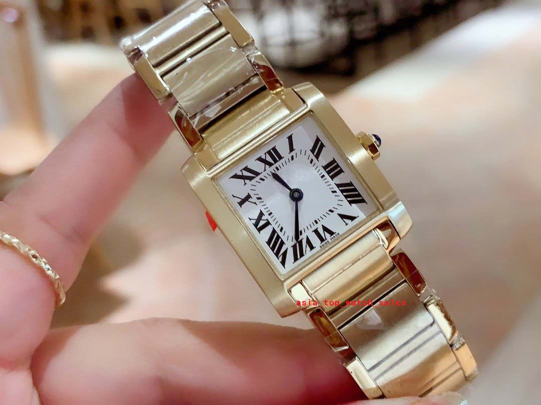 Topselling classic 3 styles 18K Gold woman Wristwatches Sapphire glass 20mmx25mm 25mmx30mm border VK Quartz Movement High Quality fashion women&#