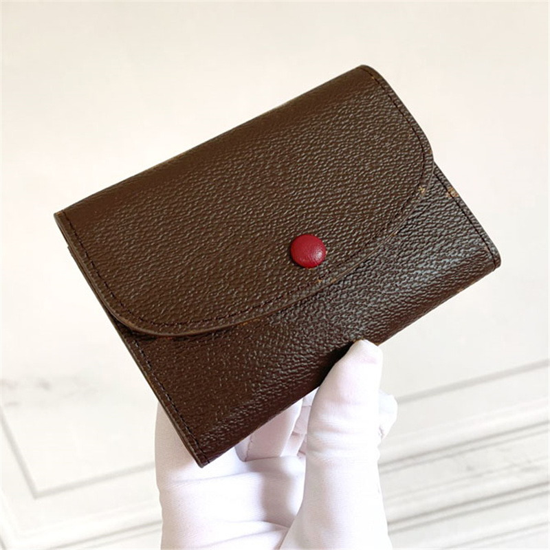 

Luxurys Womens Designer Wallet Purse Bag Fashion Short Wallets Handbag Brand Classic Old Flower Leather Credit Card Holder Zippy Coin Purses, Red