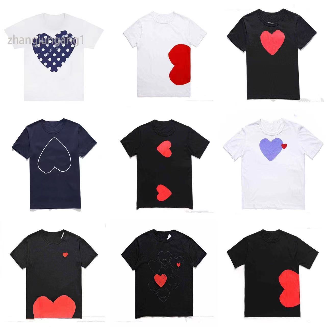 

Japanese Designer Mens Play t Shirt White Eyes Big Red Peach Heart Embroidery Printed Shirt Commes Loose Fashion Women Shirts High Quanlity Tees Sweatshirt 22ss, 21