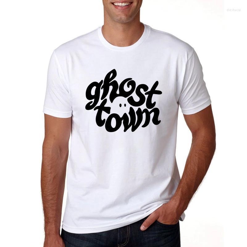 

Men's T-Shirts Ghost Town Inc Zipbooks Pros 2022 Men Summer Black Cotton Character Design Oversize Style Printed Oversized T Shirt, White