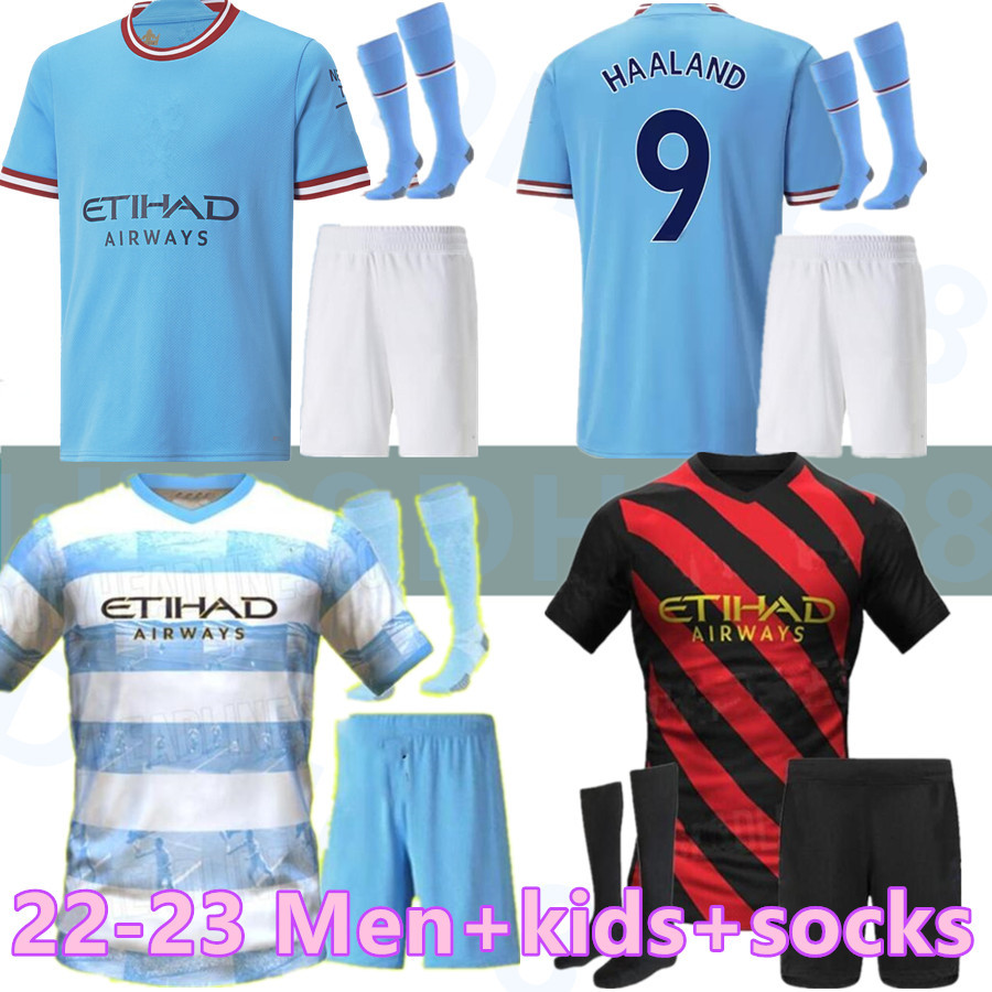 

21 22 23 SOCCER JERSEYS GREALISH STERLING MANS CITIES MAHREZ G.JESUS HAALAND DE BRUYNE FODEN FERRAN 2022 2023 football shirts kids kit socks adult sets youth, Home