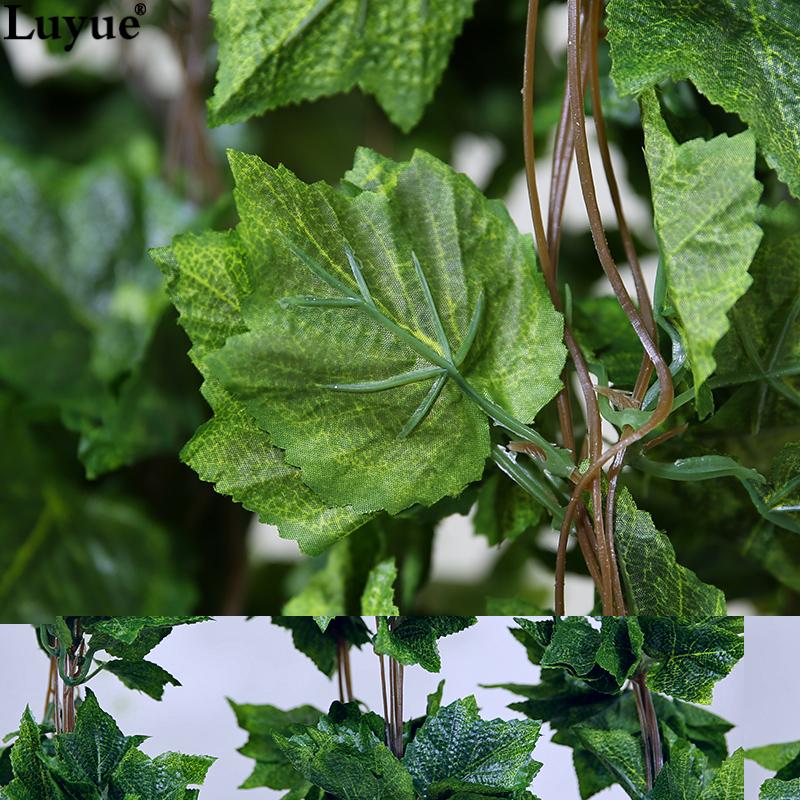 

Decorative Flowers & Wreaths 10PCS Like Real Artificial Silk Grape Leaf Garland Faux Vine Ivy Indoor /outdoor Home Decor Wedding Flower Gree