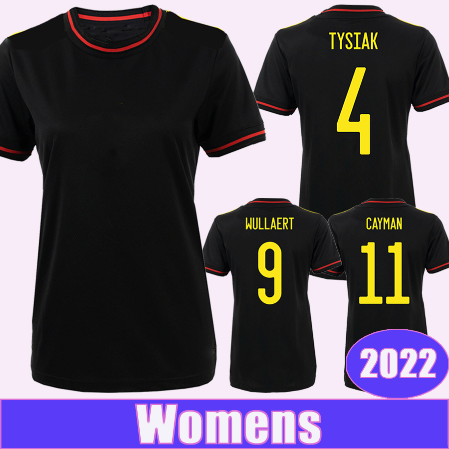 

2022 Belgium Womens Soccer Jerseys TYSIAK WIJNANTS WULLAERT CAYMAN EURLINGS KEES BIESMANS Away Football Shirts Short sleeve Uniforms, Nv8490 2022 away no patch