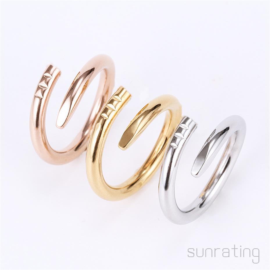 

2022 Love rings womens Jewelry titanium steel single nail ring European and American fashion street hip hop casual couple Classic 2077
