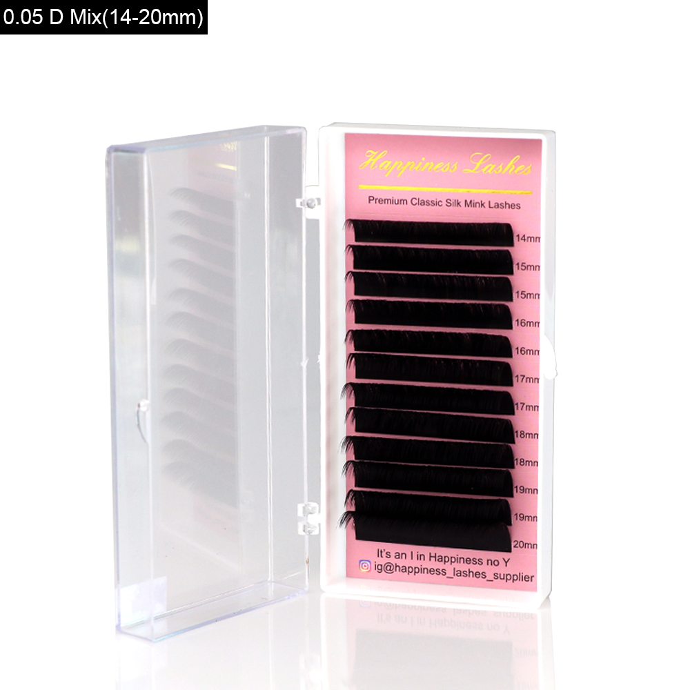 Extension de cils à 4 plateaux Cils de vison en soie Premium Soft Lashes 3D Cils individuels