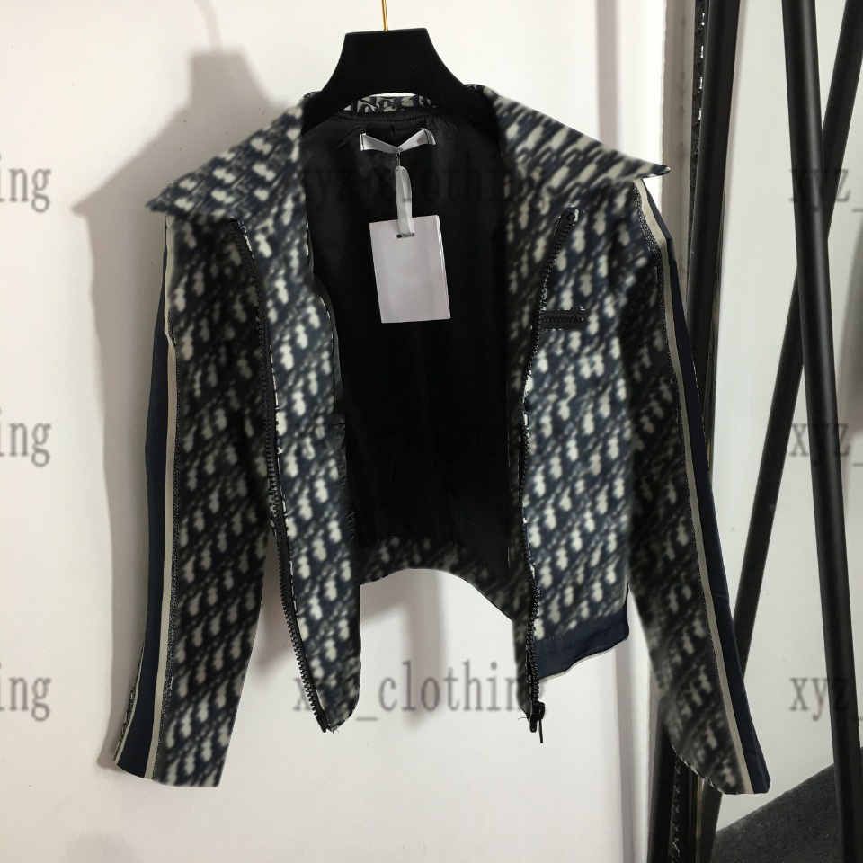 

luxury 22ss womens jackets D family old flower logo letter lapel long-sleeved coat Chest zip pocket jacket size SML, 02