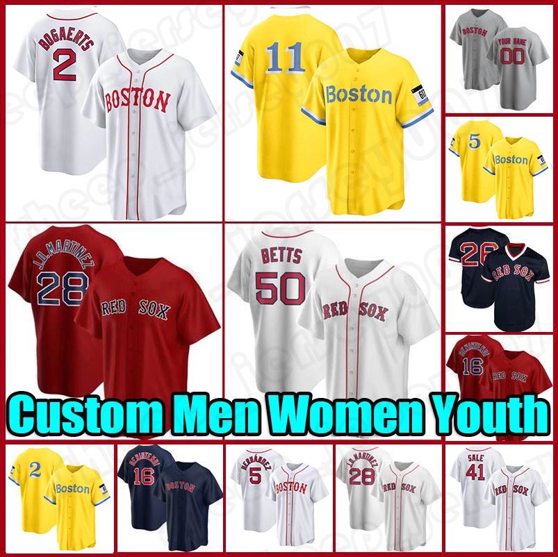 

2 Xander Bogaerts 11 Rafael Devers Baseball Red Jersey Sox 41 Chris Sale 5 Enrique Hernandez 28 J.D. Martinez Trevor Story David Ortiz Kevin Plawecki Jackie Bradley Jr., Custom women (hongwa)