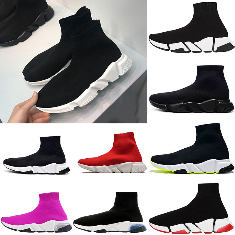 

2022 Designer Sock shoes Casual Sports trainers Paris Speed Trainer Men Women Black White 2.0 Runners sneakers fashion socks boots Knit shoe Eur 36-47, With original box