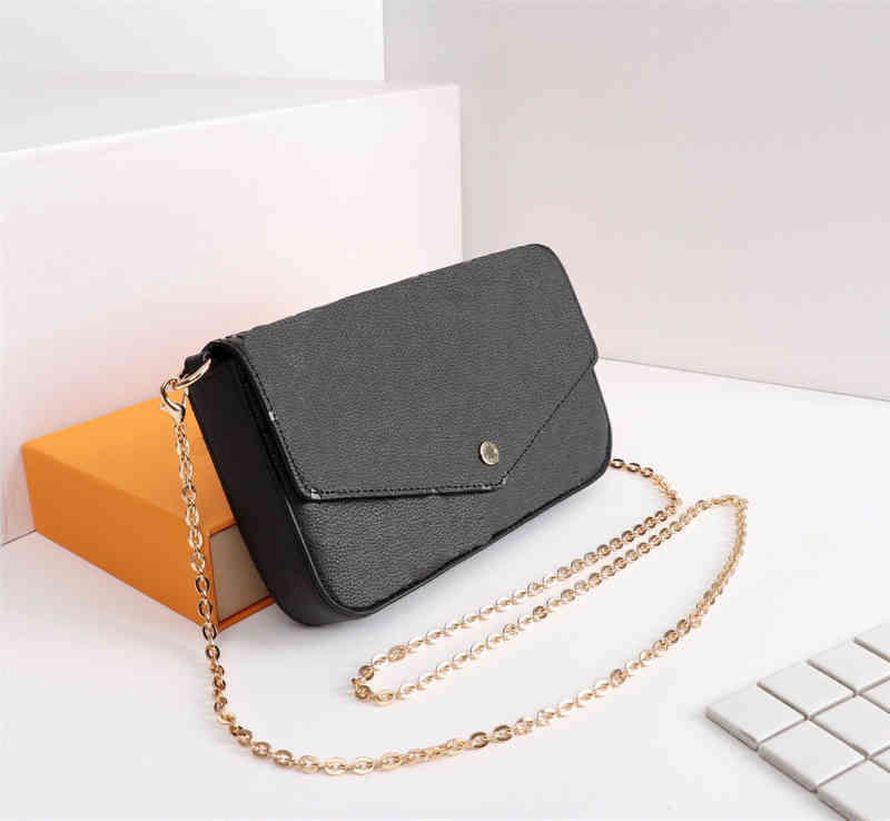 

Luxurys Designers Bags Handbag Woman Fashion Crossbody Shoulder Multi Pochette Felicie Chain Bag Purse With Box Dustbag, M61276#white monogrames