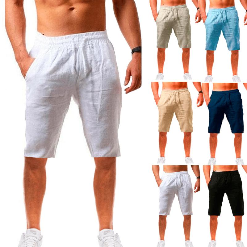 

Men' Shorts Men' Casual Sports Cotton And Linen Comfortable Fashion Jogging Pants 8 ColorsMen, Black