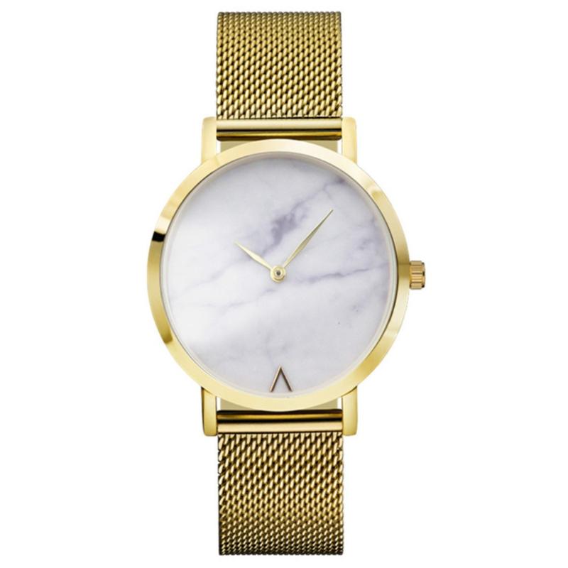 

Wristwatches 2022 Elegant Marble Watches Women Fashion Rose Gold Silver Thin Mesh Stainless Steel Band Ladies Girl Bracelet Gift