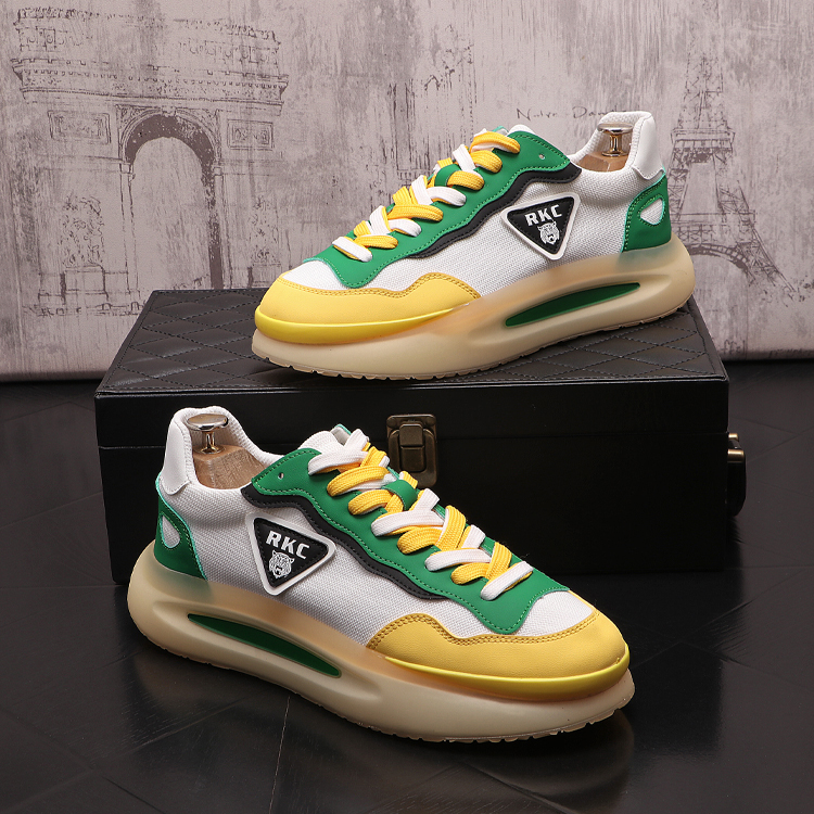 

Luxury Classic Fashion Designers Lace-up Dress Shoes European Style Outdoor Trekking Loafers Man Tourism Camping Sports Sneakers, White blue red