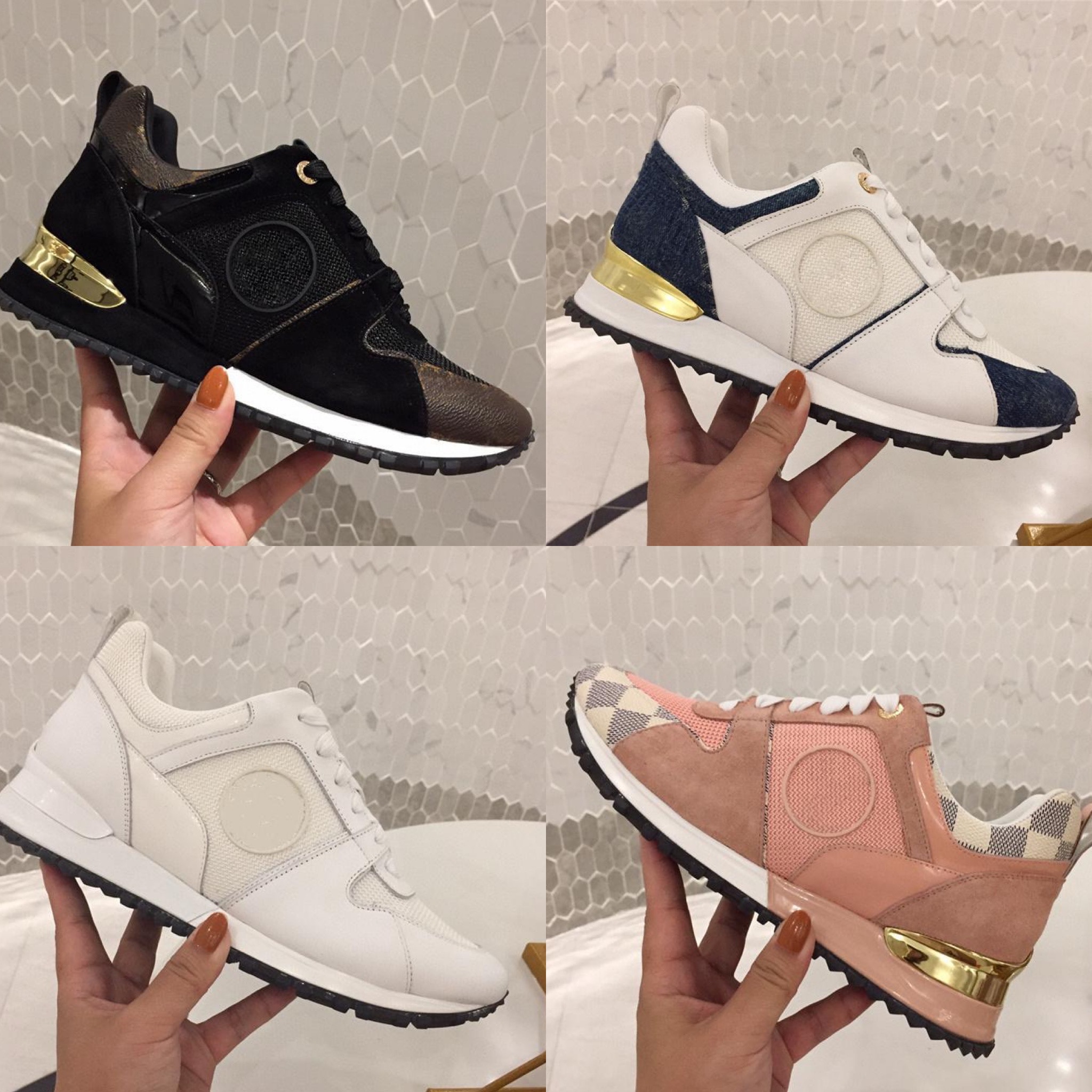 

2022 RUN AWAY Designer Sneakers Shoes Luxury Leather Trainers for Women Classical Rubber Outdoor Sneaker Mixed Color Casual Shoes, Extra shoes box