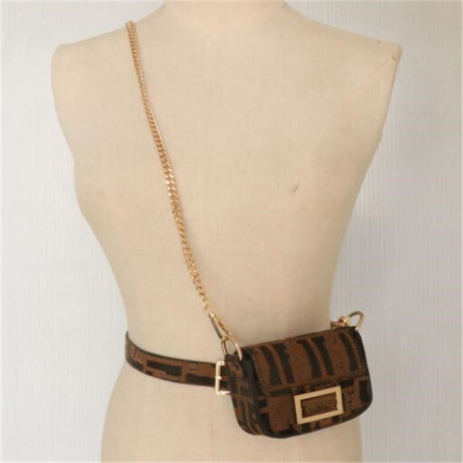 

New Fashion Women Belt Waist Bag Fanny Packs Designers Leather Handbags Detachable Coin Purse Cute Chain Crossbody Bags, White