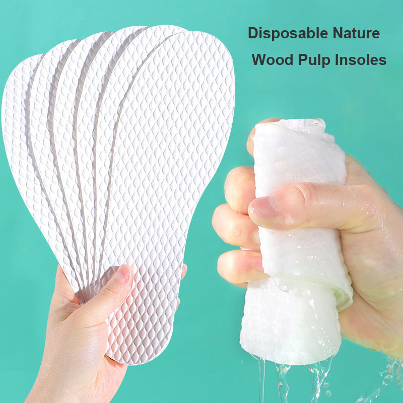 

10 pairs Disposable Insoles nature wood pulp breathable sweat white color comfortable shoe Pad for Men and Women 220610