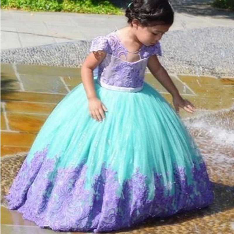 

Girl's Dresses Cute Lilac Princess Flower Girl Bow Birthday Pageant Robe De Demoiselle First Communion, Red;yellow