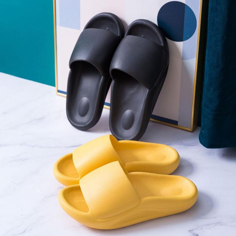 

Slippers Bathroom Shower Non-Slip Thick Sole Sandal For Women Men Beach High Heels Soft Ladies Boys Girls, Black