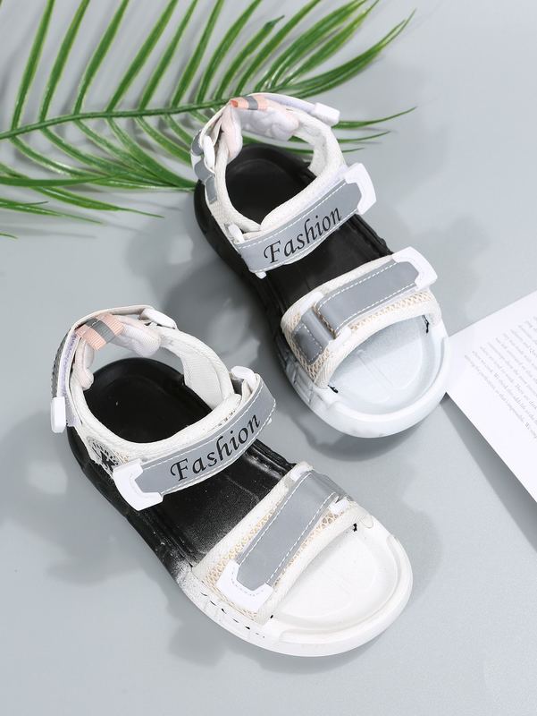 

Boys Letter Graphic Hook-and-loop Fastener Sport Sandals SHE04, Multicolor