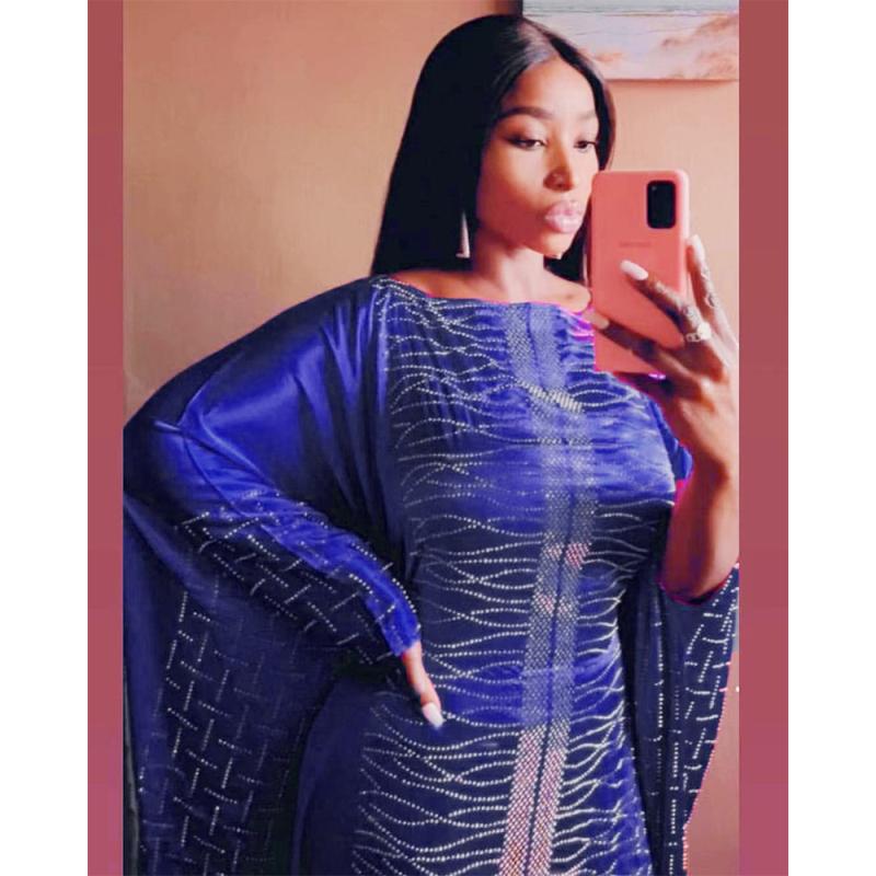

Ethnic Clothing African Designer Satin Long Dress Abaya Diamond Striped Dashiki Robe For Lady Party Gown Dubai Turkey Kaftan