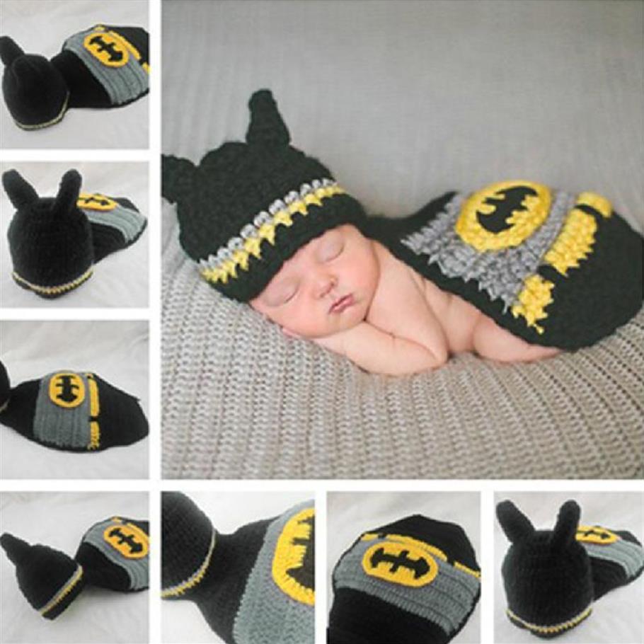 

Newborn Baby Girls Boys Crochet Knit Costume Po Pography Props Outfits New208m, Black