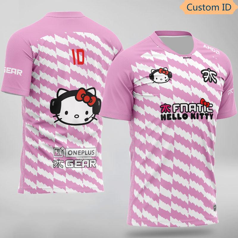 

Men' T-Shirts DOTA2 CSGO Esports Fnatic Player Jersey Uniform Team Customized ID Fans Game Tshirt Men Women Custom Name Kitty Tee ShirtMen, No id 2