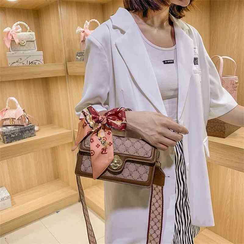 

Factory Outlet Shop 52% Off Bag women's new 2022 fashion one shoulder messenger minority printing feeling foreign style silk scarf small square bag, Pink