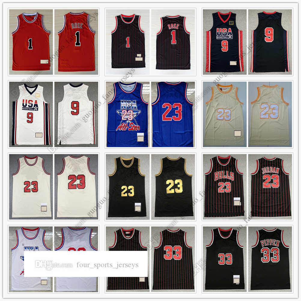 

Retro Mitchell and Ness Basketball Jerseys Derrick Rose 08-09 Scottie Pippen Dennis Rodman 95-96 97-98 High Quality Jersey Size, Picture