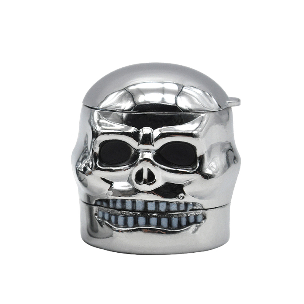 

3 Layers Skull Metal herb Tobacco Grinders smoke shop cnc teeth filter net dry herb disposable shisha vape pen bong wee grinder