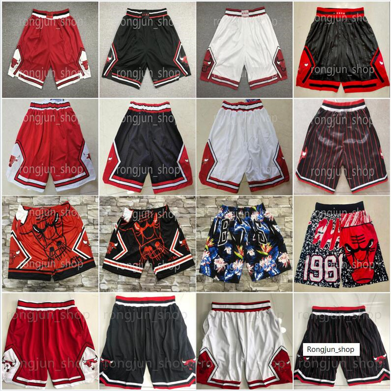 

Stitched Mitchell Ness Black White Red 23 Michael Basketball 2 Pocket Shorts Top Quality Retro With Pockets Printed Baskeball Short Size S-XXL, No pocket