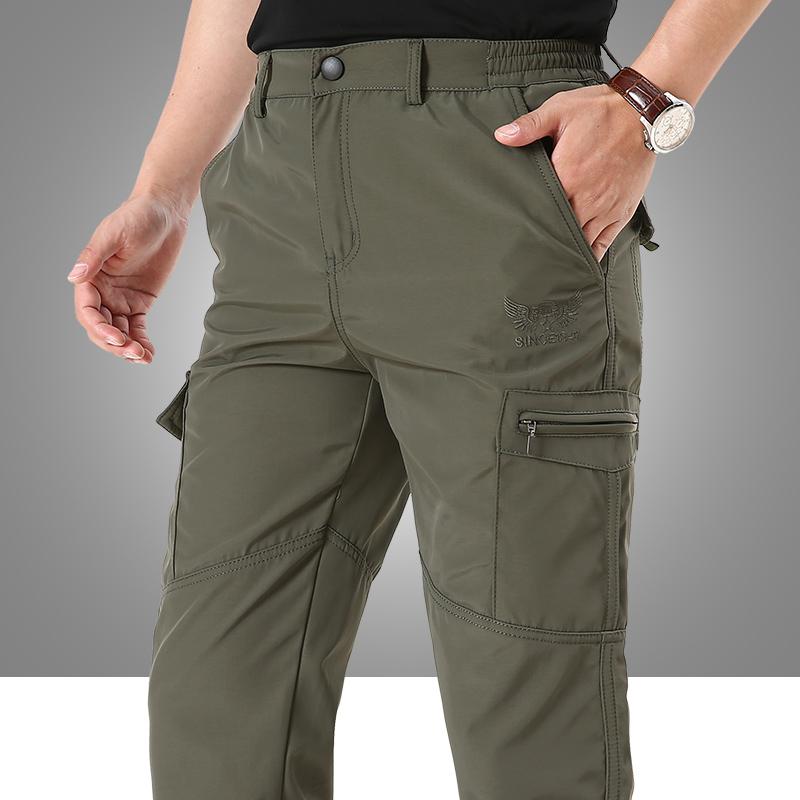 

Men's Pants Tactical Cargo Waterproof Spring Autumn Casual Stretch Soft Shell Trousers Multi-pocket Army Military Work, Black