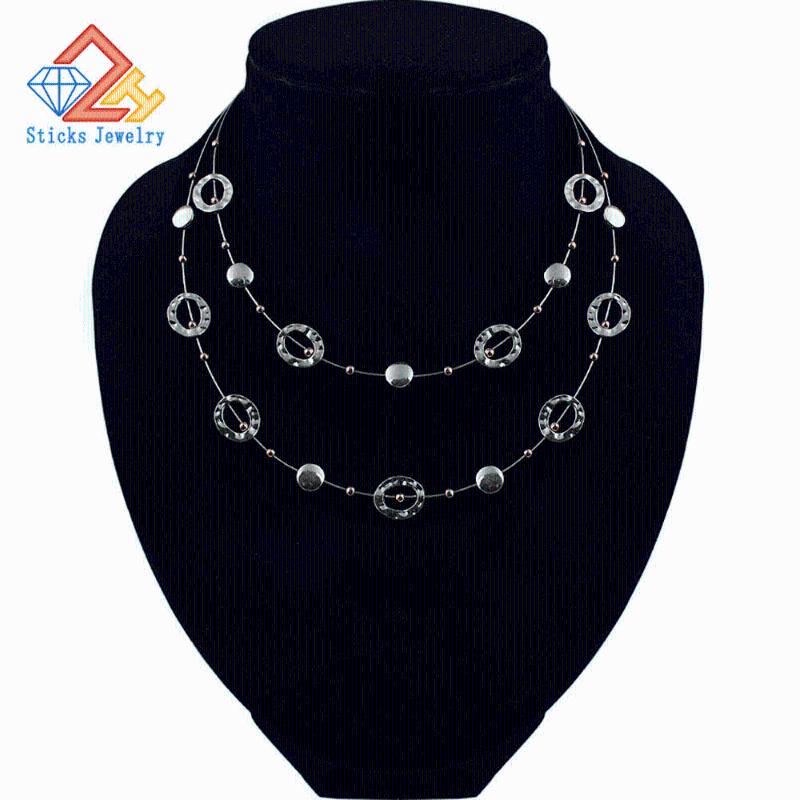 

Chokers Charm Two Layer Necklace European And American Fashion Jewelry Big Cable Linking WholesaleChokers
