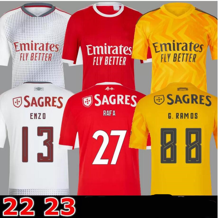 

22 23 Fans Player version Benfica soccer jersey SEFEROVIC WALDSCHMIDT EVERTON PIZZI RAFA DARWIN G.RAMOS 2022 23 Home Away Men kit Football shirts OTAMENDI, White