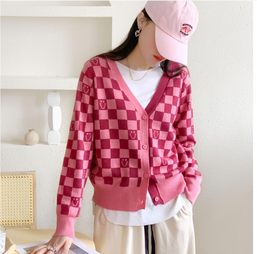 

2022GC Women's Sweaters Knitted Cardigan Coat New Korean Loose and Versatile Sweate Women's Long Sleeved Sweater, 02