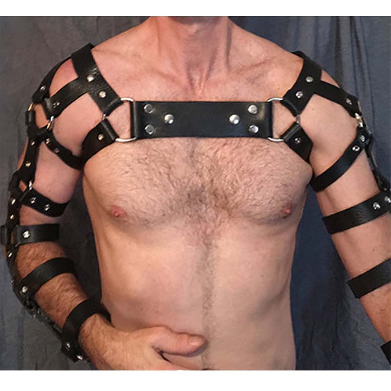 Men&#039;s Tank Tops New Adjustable Gay Body Bondage Harness Strap Fetish Men Sexual Chest Faux Leather Harness Belts Rave Clothing for Adult Sex-image-818689109