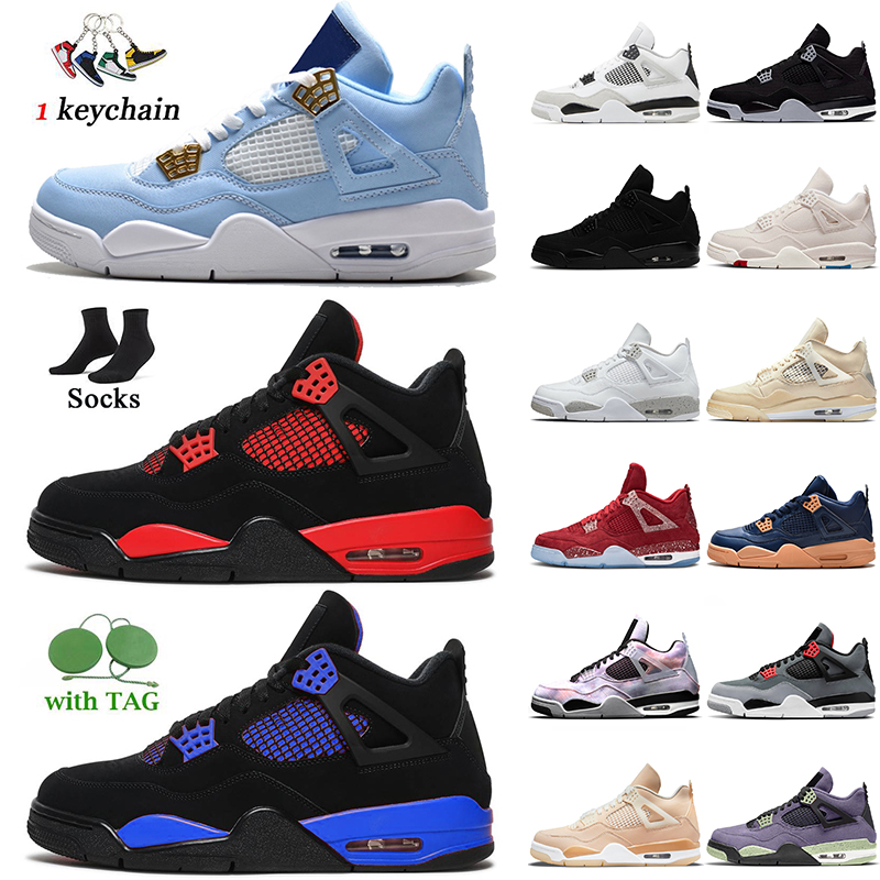 

2022 Women Mens Jumpman 4 Basketball Shoes Fashion 4s Military Black Blue Red Thunder University Pink Black Cat Canvas Sail Starfish White Cement Trainers Sneakers, C25 2020 fire red 36-47