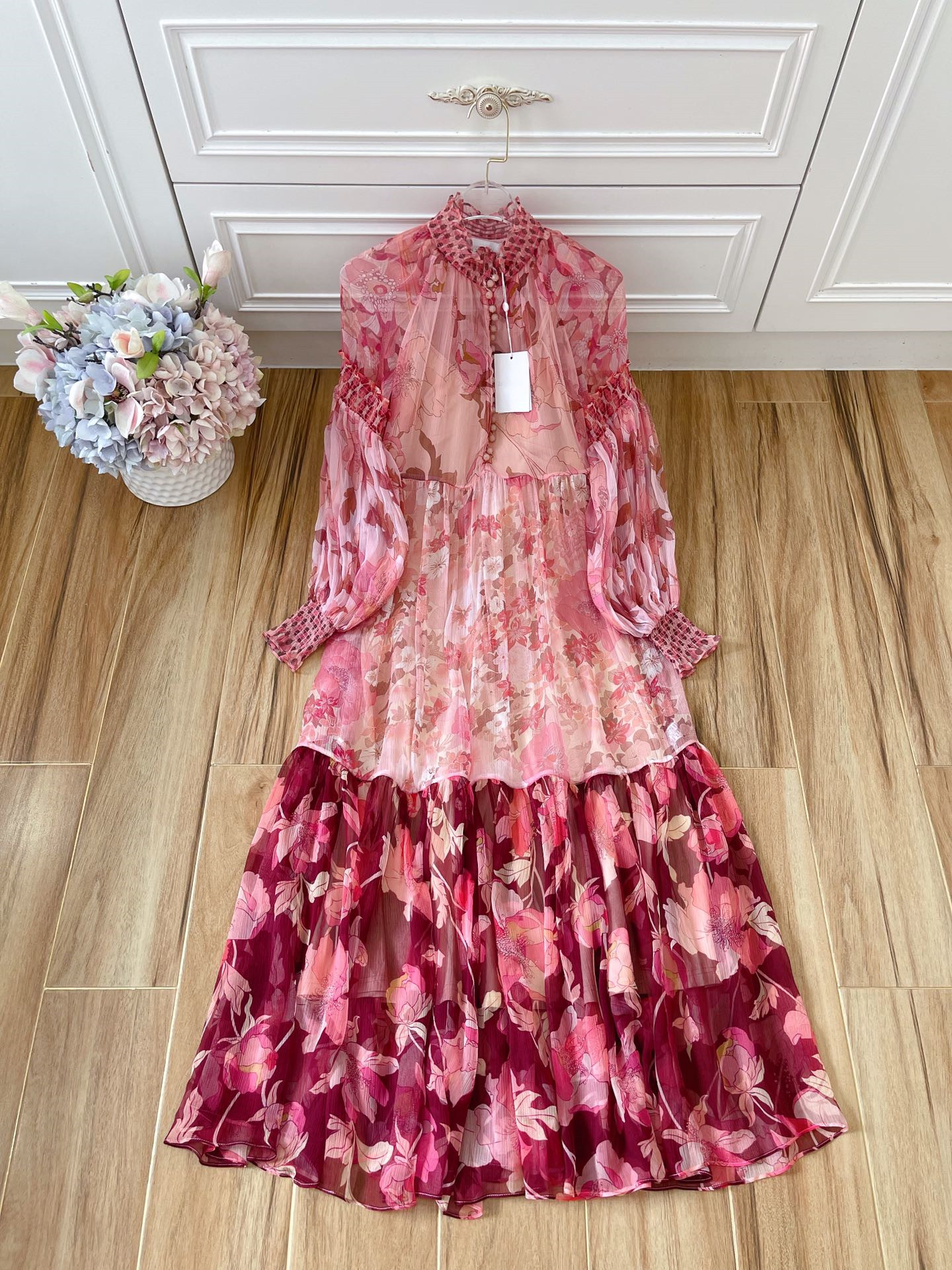 Z Robes à longue robe imprimées Robes d'été pour femmes 2022 NOUVEAUX d'anniversaire de la Saint-Valentin cadeau pour la fête des mères