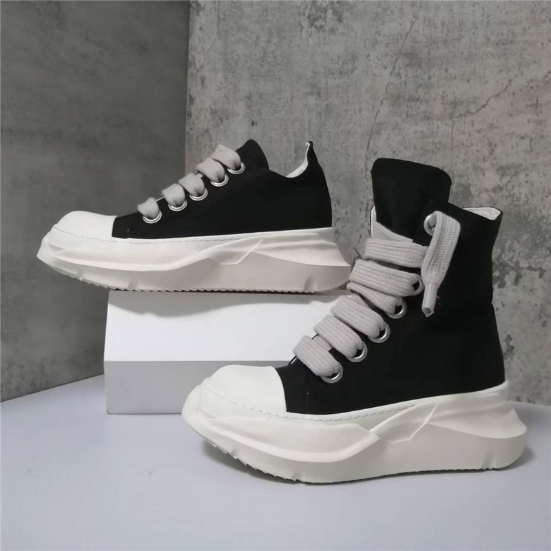

Men Boots Big Size Maga Jumbo Wide ShoeLaces High Top Quality Thick Height Increasing Sole Fashion Sneakers Men Lace Up Canvas Shoes, Black