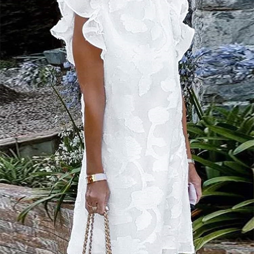 

ZANZEA Summer Women Sleeveless Ruffles Sundress Stylish O Neck Party Knee length Vestidos Kaftan Elegant Lace Crochet Dress 220613, Black