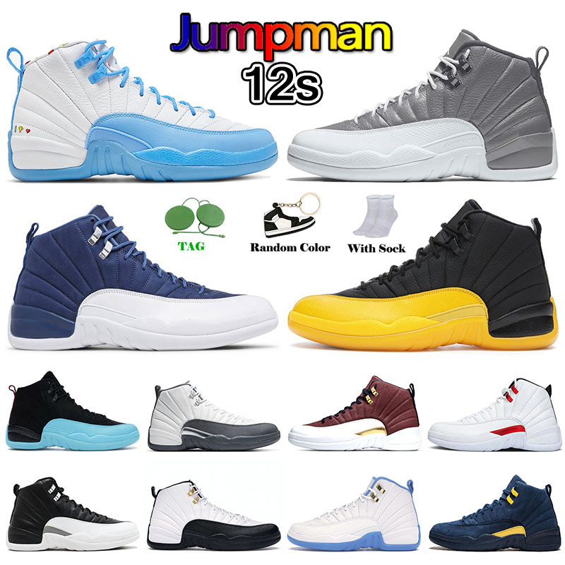 

Ankle high outdoor sports boots mens 12 jumpman 12s stealth hyper royal emojis bulls gama univesity blue metallic gold all black ov white sneakers men boot big size 13, P12 40-47 university gold-white